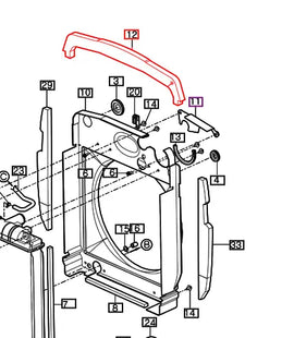 Mahindra Tractor Radiator Upper Shroud Insulator 12391041321 Mahindra Direct Parts