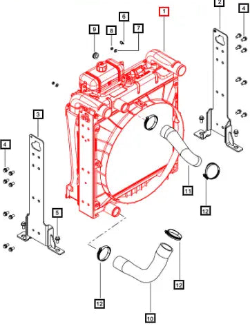 Mahindra Tractor Radiator & Intercooler Assembly 008012694U91 Mahindra Direct Parts