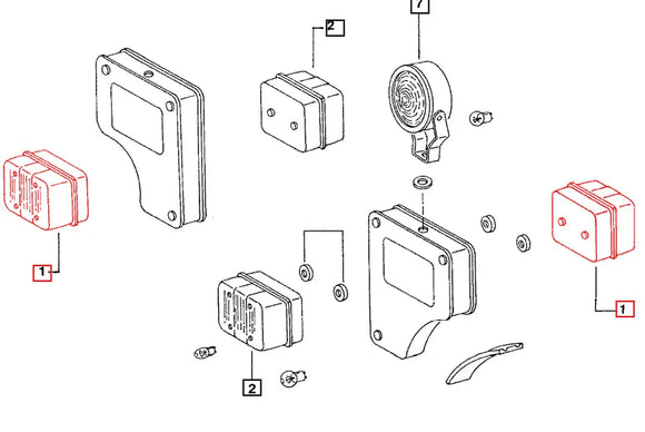 Mahindra Tractor Rear 3 in 1 Light Left Hand LH 005556420R92 Mahindra Direct Parts