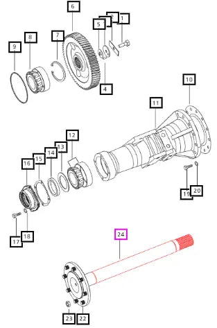 Mahindra Tractor Rear Axle Shaft Assembly 006509113C1 Mahindra Direct Parts