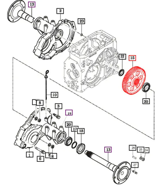 Mahindra Tractor Rear Axle Shaft Gear (Helical 54T) 14523070020 Mahindra Direct Parts