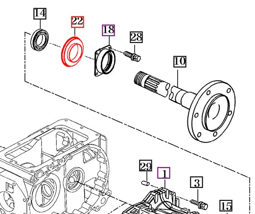 Mahindra Tractor Rear Axle Shaft Seal 14443240070 Mahindra Direct Parts