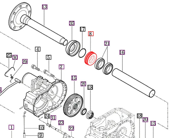 Mahindra Tractor Rear Axle Shaft Seal 17683072000 Mahindra Direct Parts