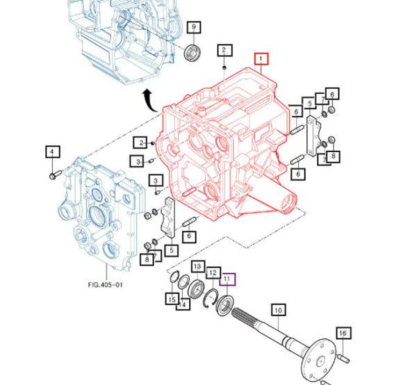 Mahindra Tractor Rear Axle / Transmission Housing 11612400010M Mahindra