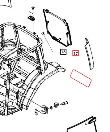 Mahindra Tractor Rear Bottom Cab Glass 007653138U01 Mahindra Direct Parts