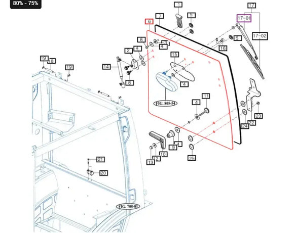 Mahindra Tractor Rear Cabin Glass Mahindra