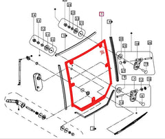 (Limited Availability) Mahindra Tractor Rear Glass Window E007517164D1