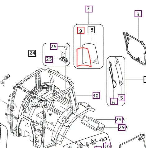 Mahindra Tractor Rear Corner Glass Insulator E007518879D1 Mahindra Direct Parts