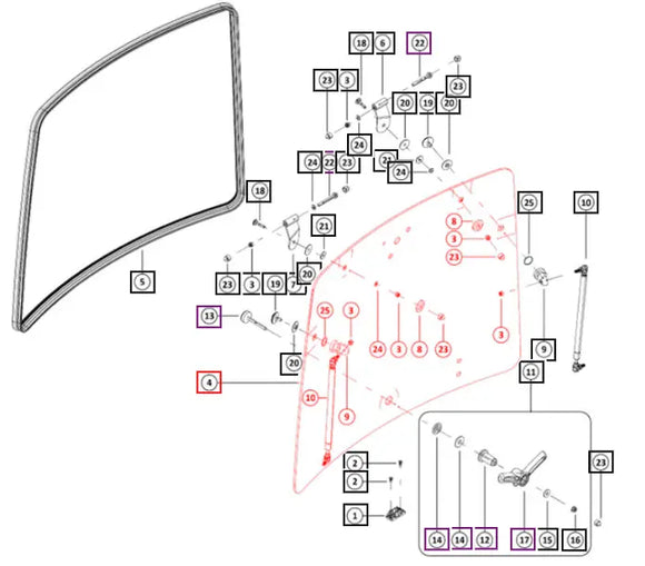Mahindra Tractor Rear Glass 00890201K01 Mahindra Direct Parts