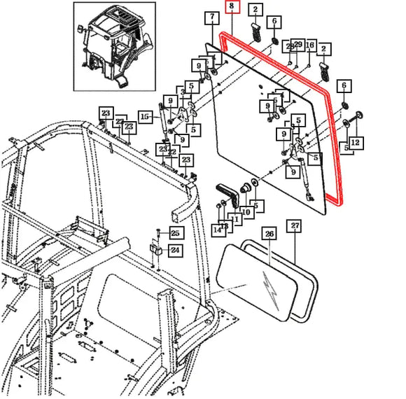 Mahindra Tractor Rear Glass Seal / Gasket 14527042120 Mahindra