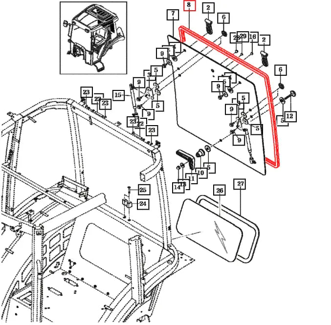Mahindra Tractor Rear Glass Seal / Gasket 14527042120 Mahindra