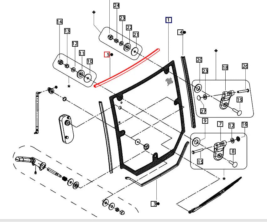 Mahindra Tractor Rear Glass Top Seal E007518496D1 Mahindra