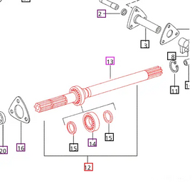 Mahindra Tractor Rear PTO Shaft Assembly 005551902R31 Mahindra Direct Parts