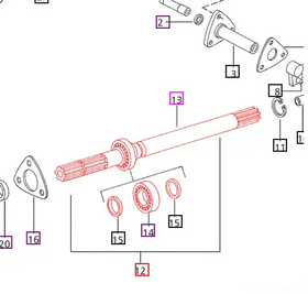 Mahindra Tractor Rear PTO Shaft Assembly 005551902R31 Mahindra Direct Parts