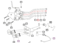(Limited Availability) Mahindra Tractor Rear Remote Hard Line Auxiliary Valve To QDC Port -B  E007602488C91