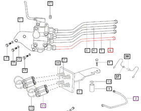 Mahindra Tractor Rear Remote Hard Line Auxiliary Valve To QDC Port -D  E007602490C91 Mahindra Direct Parts