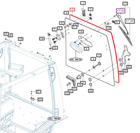 Mahindra Tractor Rear Window Seal / Gasket 12397052320 Mahindra Direct Parts