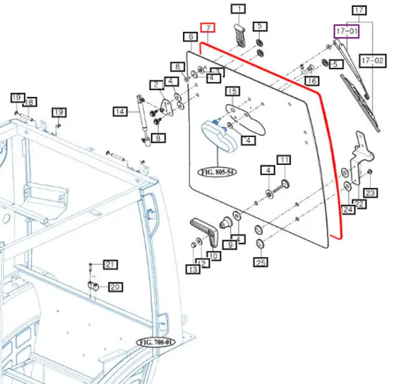 Mahindra Tractor Rear Window Seal / Gasket 12397052320 Mahindra Direct Parts