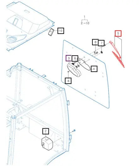 Mahindra Tractor Rear Wiper Arm And Blade Assembly 16997033400 Mahindra