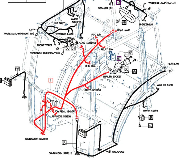 Mahindra Tractor Rear Wiring Harness 11466683100 Mahindra Direct Parts