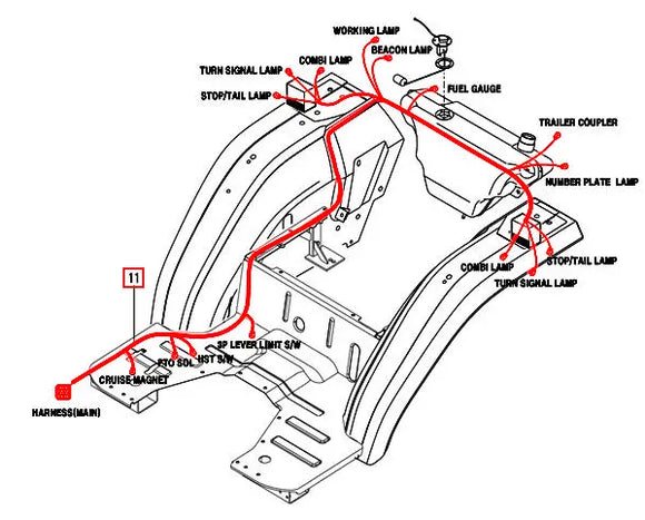 Mahindra Tractor Rear Wiring Harness 12386683600 Mahindra Direct Parts