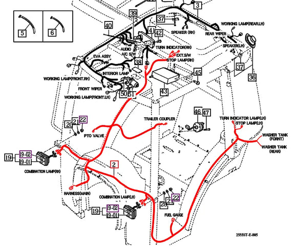Mahindra Tractor Rear Wiring Harness (Cabin Models) 12426683103 Mahindra Direct Parts