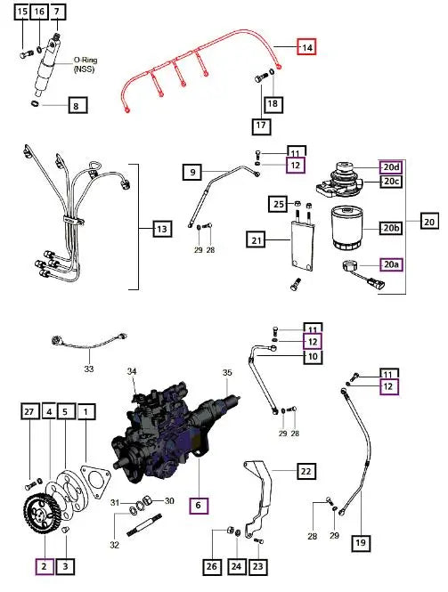 Mahindra Tractor Return Lines for Fuel Injectors Mahindra Direct Parts