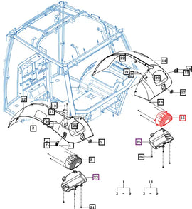 Mahindra Tractor Right Rear Combination Tail Light 4.10.17 Or After 18717813301 Mahindra Direct Parts