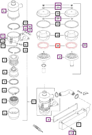 Mahindra Tractor Ring Precleaner Bottom 001233077R1 Mahindra Direct Parts