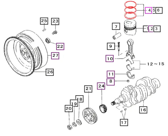 Mahindra Tractor Ring Set For 1 Piston 31A17-00010 Mahindra
