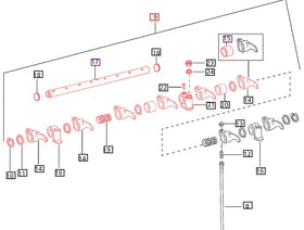 Mahindra Tractor Rocker Arm Valve Lever Shaft Assembly 006001225B91 Mahindra Direct Parts