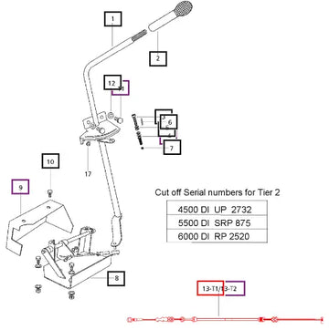 Mahindra Tractor Rod Accelerator 007500039C1 Mahindra Direct Parts