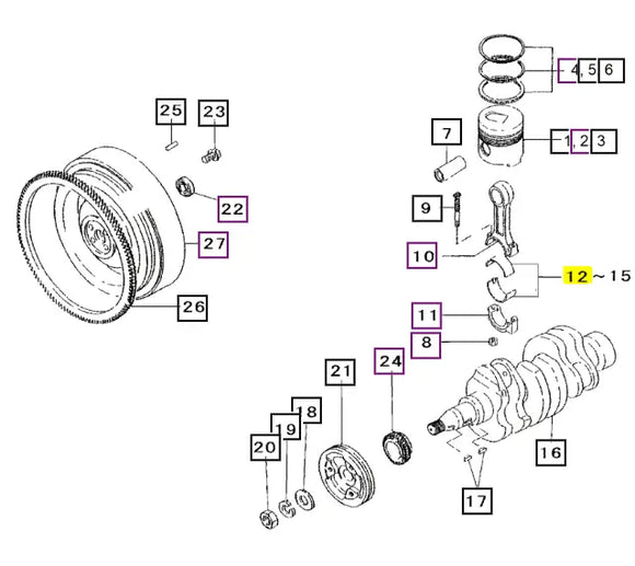 Mahindra Tractor Rod Bearings Standard 30A19-00040 Mahindra
