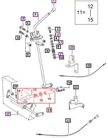 Mahindra Tractor Rod Control Assy - Comprising Of 12-15 005550500R91 Mahindra Direct Parts