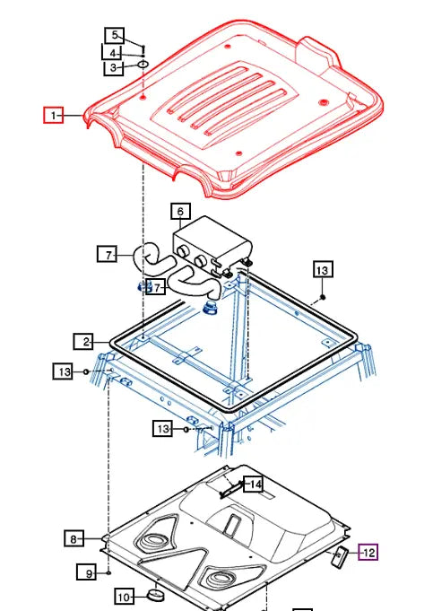 Mahindra Tractor Roof 11297038010MR Mahindra Direct Parts