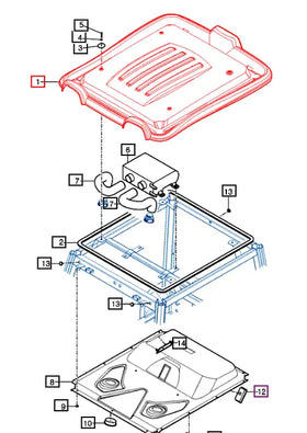 Mahindra Tractor Roof 11297038010MR Mahindra Direct Parts