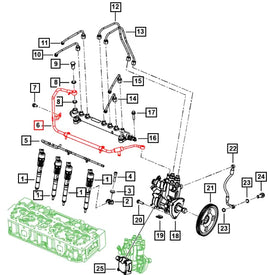 Mahindra Tractor / Roxor Fuel Rail Overflow Return Line 006040217V01 Mahindra