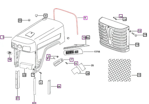 Mahindra Tractor Rubber Hood Bonding Seal 007905012B1 Mahindra