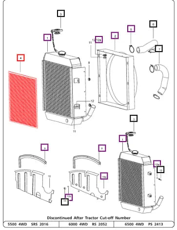 Mahindra Tractor Screen Radiator For 6500 006000768F1 Mahindra Direct Parts