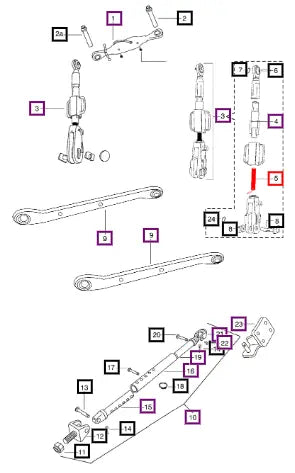 Mahindra Tractor Screw Lift Link 007201234C1 Mahindra Direct Parts