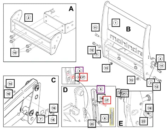 Mahindra Tractor Screw, M6s M6x55 5052833ALO Mahindra Direct Parts