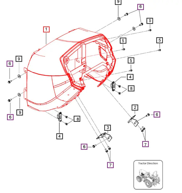 Mahindra Tractor Scuttle Assembly 007638978V91 Mahindra Direct Parts