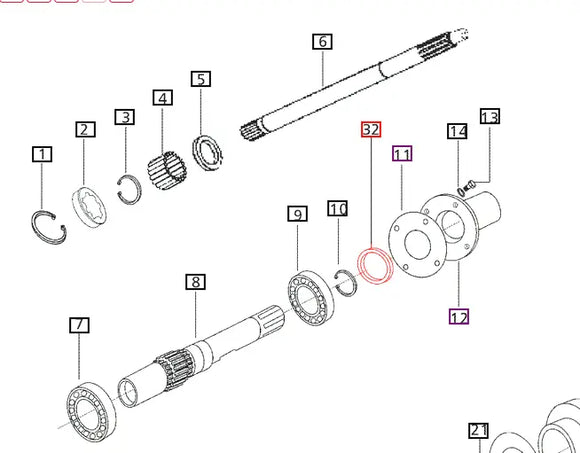 Mahindra Tractor Seal Hollow Drive Shaft 006510106C2 Mahindra Direct Parts