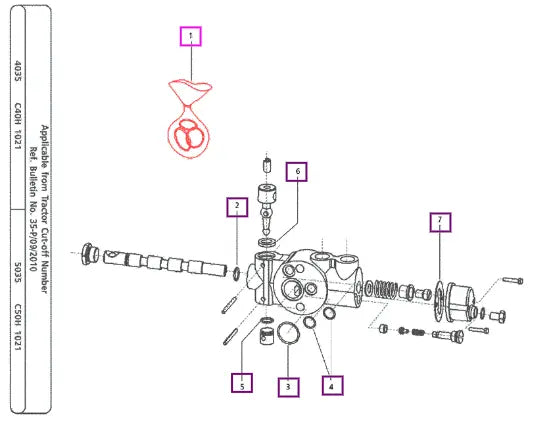 Mahindra Tractor Seal Kit For Mita Aux Valve E007205950D91 Mahindra Direct Parts