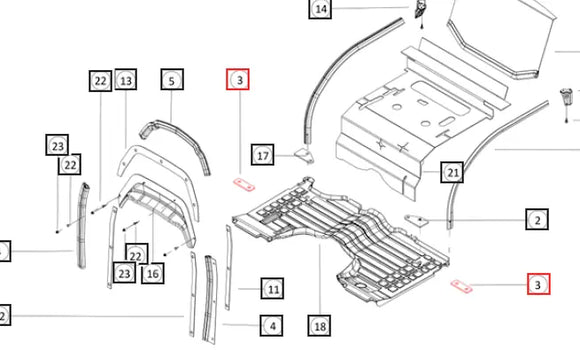 Mahindra Tractor Seal Rubber Pad Floor Front 008900482K01 Mahindra Direct Parts