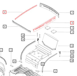 Mahindra Tractor Seal Top Roof 008901159K01 Mahindra Direct Parts