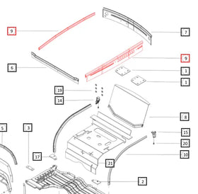 Mahindra Tractor Seal Top Roof 008901159K01 Mahindra Direct Parts