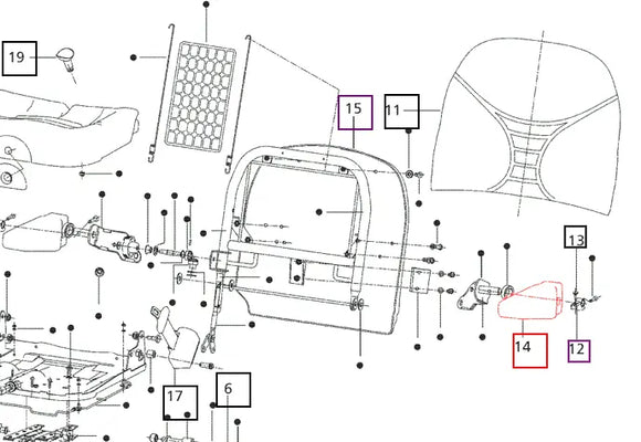 Mahindra Tractor Seat Arm Pad 007606739C1 Mahindra Direct Parts