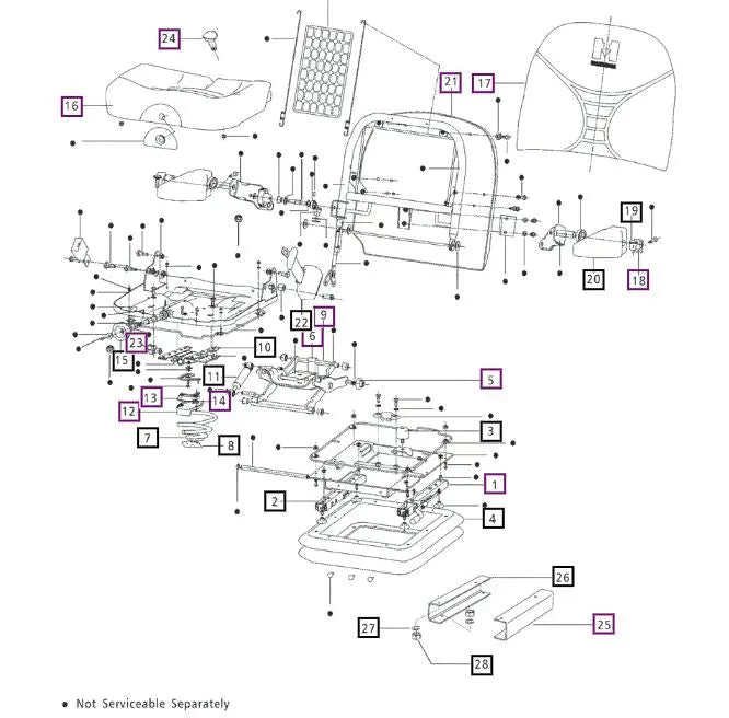 Mahindra Tractor Seat Assembly E007606709C91 Mahindra Direct Parts