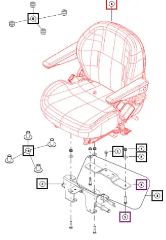 Mahindra Tractor Seat Assembly H07650298K91 Mahindra Direct Parts